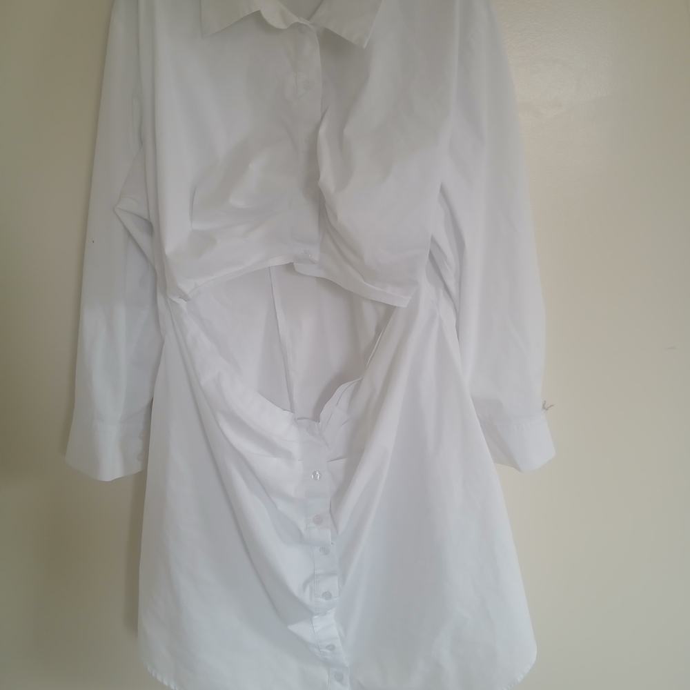 Eloquii White Long Sleeve Dress